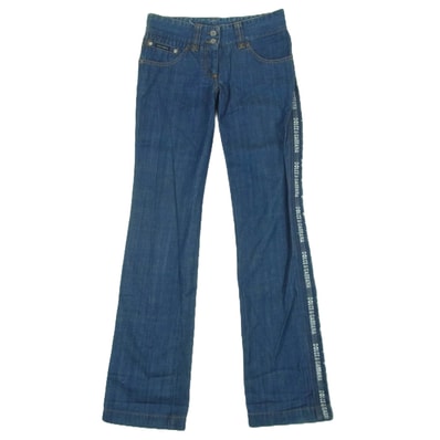 DOLCE&GABBANA ドルチェアンドガッバーナ デニムパンツ IDP1C サイド ロゴ ライン デニム パンツ イタリア製 インディゴブルー系 38【中古】