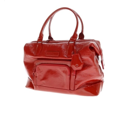 【中古】ロンシャン Longchamp レジェンド パテントレザー エナメル ドクターズバッグ レッド【W37xH28xD14】【レディース】