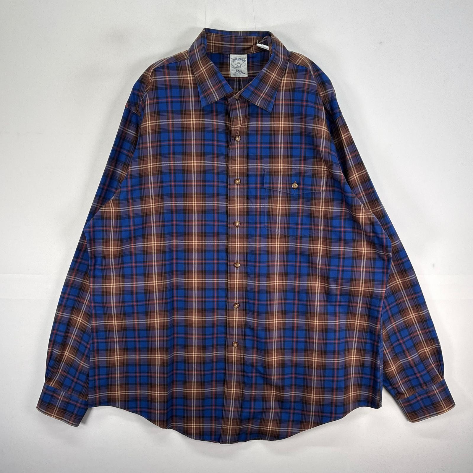 古着 ブルックスブラザーズ Brooks Brothers 長袖シャツ チェック 胸ポケ 346 XL  ブルー系 マルチカラー メンズ