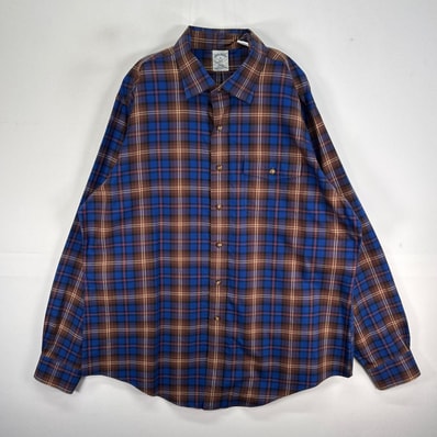 古着 ブルックスブラザーズ Brooks Brothers 長袖シャツ チェック 胸ポケ 346 XL ブルー系 マルチカラー メンズ