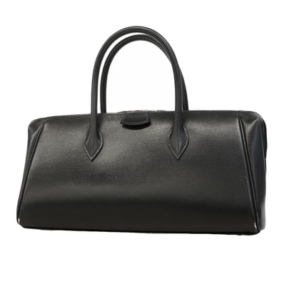 【6ge5882】エルメス ハンドバッグ パリボンベイ27 ボックスカーフ ブラック ナチュラル シルバー金具 □J刻印【中古】レディース