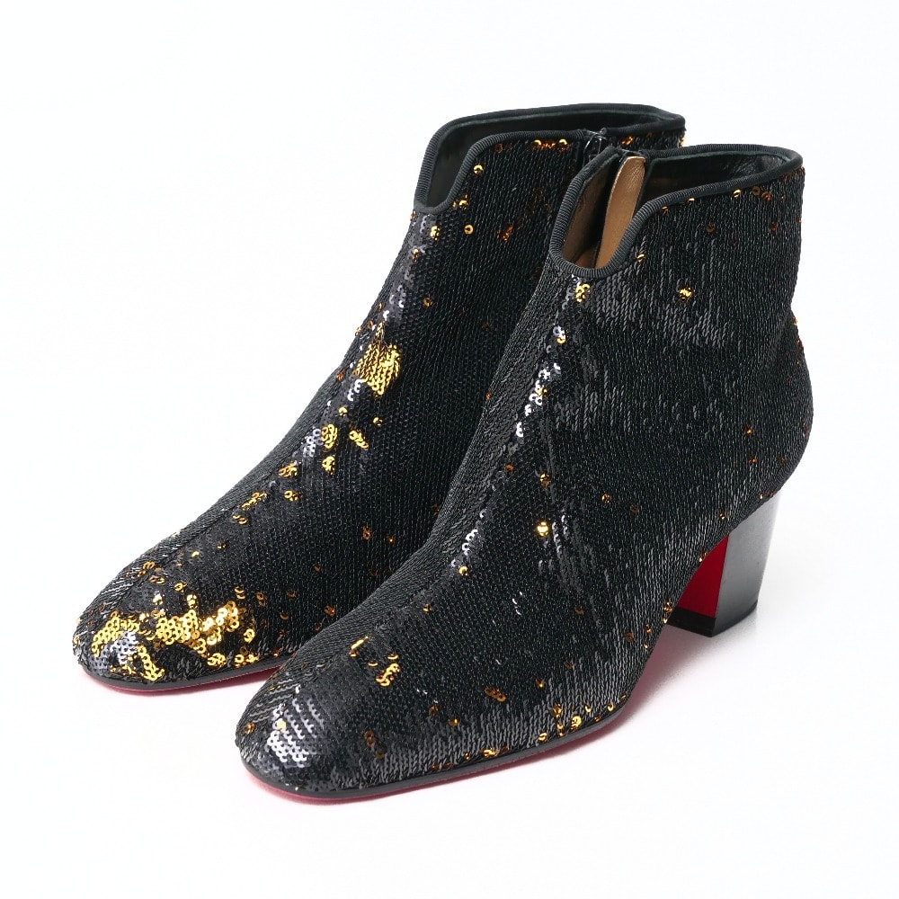 Christian Louboutin クリスチャンルブタン ブーツ サイズ37 スパンコール コンフォートブーツ アンクルブーツ イタリア製 ブランド古着【中古】20251119/RA6674