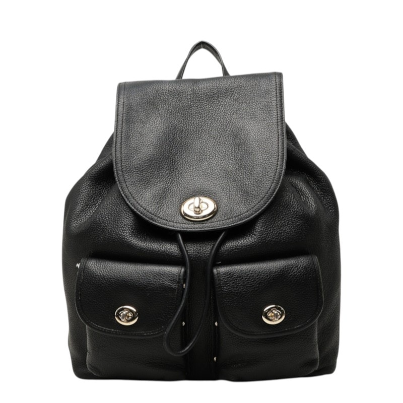 コーチ リュック・デイパック ブラック レザー レディース COACH 中古
