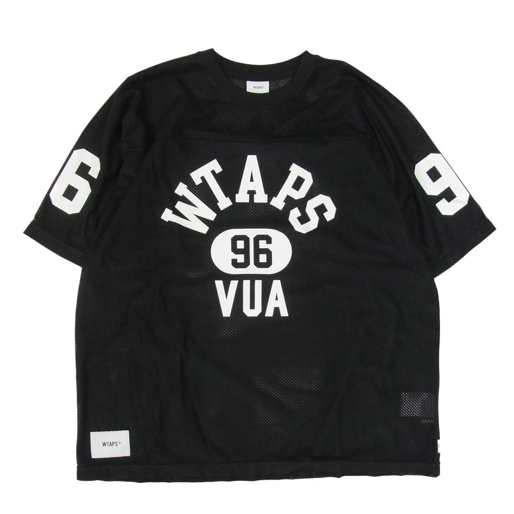 WTAPS ダブルタップス 24SS 241ATDT-CSM36 QB SS POLY ERA ショートスリーブ ポリエステル エラ メッシュ ゲーム Tシャツ 半袖 カットソー ブラック系 X03【新古品】【未使用】【中古】