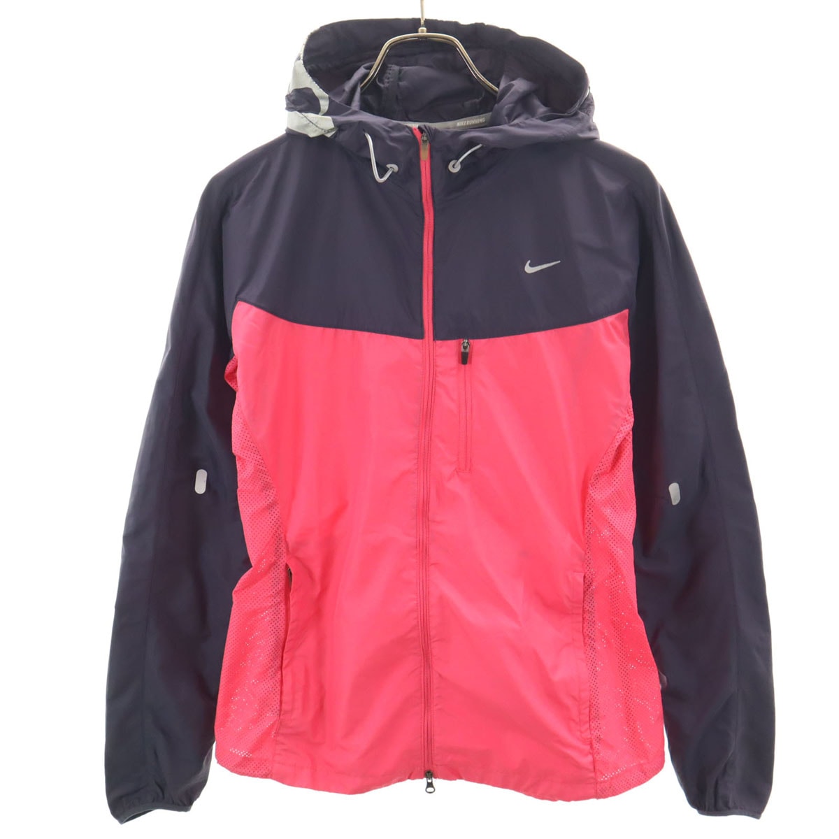 NIKE ナイキ ランニング 長袖 ジップパーカー M ピンク系