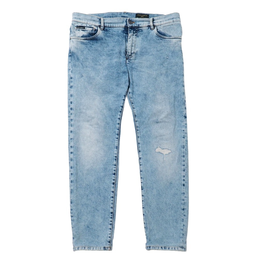 DOLCE&GABBANA ドルチェアンドガッバーナ SKINNY デニムパンツ サイズ54 ダメージ加工 スキニー テーパード ジーンズ ブランド古着【中古】20260501/RA9130