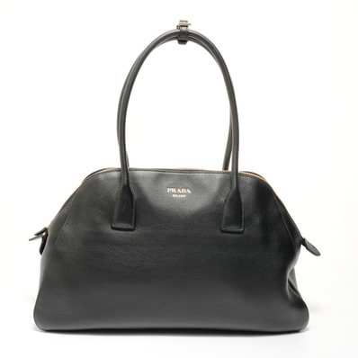 プラダ PRADA ソフトグレイン ショルダーバッグ【中古】