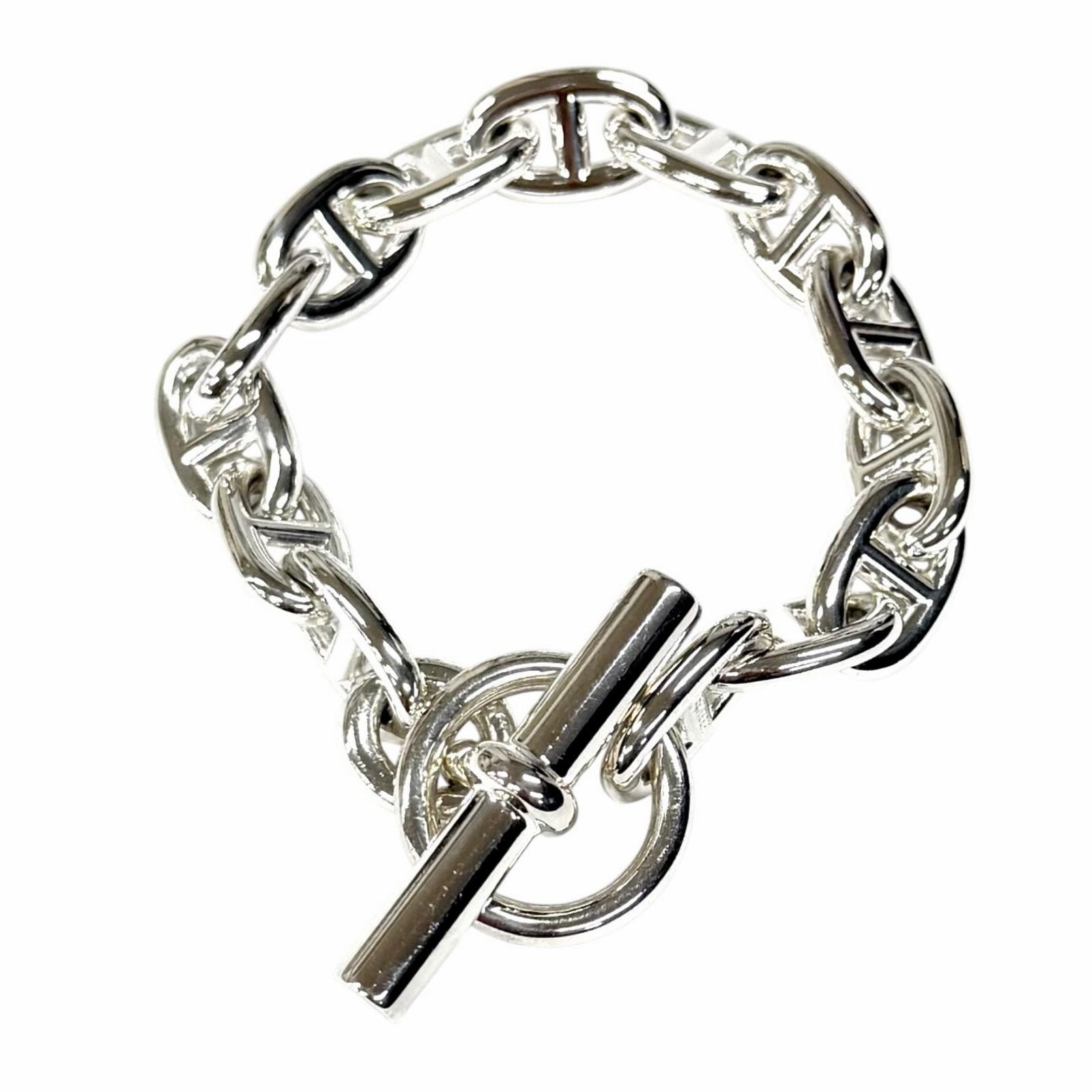 極美品 エルメス ブレスレット シェーヌダンクルMM シルバー レディース