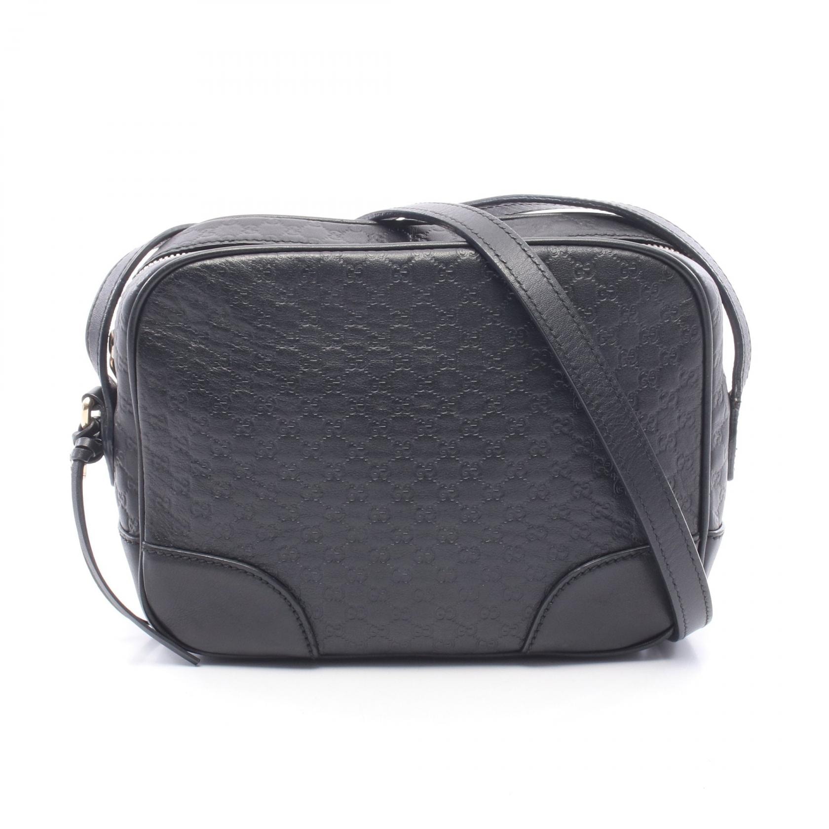 グッチ GUCCI ブリー マイクログッチシマ ショルダーバッグ バッグ レザー レディース ブラック系 449413 【中古】