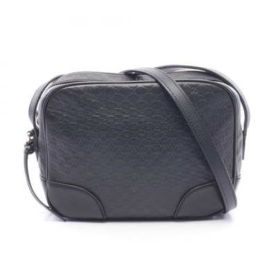 グッチ GUCCI ブリー マイクログッチシマ ショルダーバッグ バッグ レザー レディース ブラック系 449413 【中古】