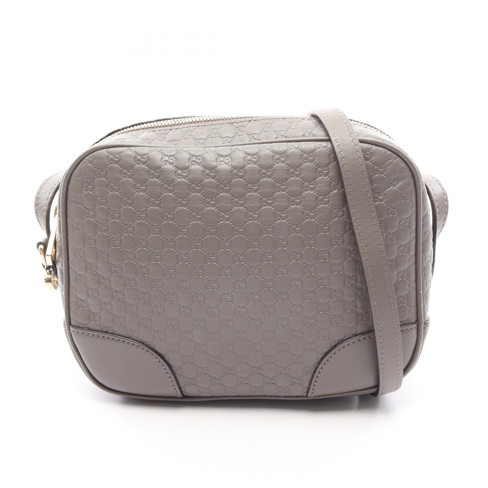グッチ GUCCI ブリー マイクログッチシマ ショルダーバッグ バッグ レザー レディース グレー系 449413 【中古】