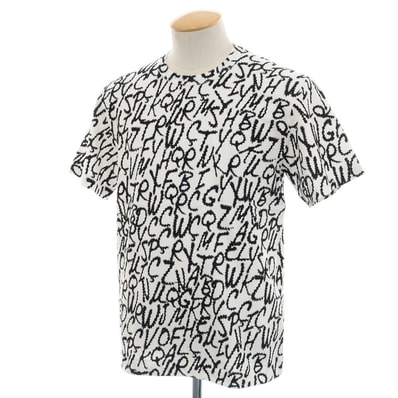 【中古】コムデギャルソン オムドゥ COMME des GARCONS HOMME DEUX 2024年秋冬 コットン クルーネック 半袖Tシャツ ホワイトxブラック【サイズS】【メンズ】