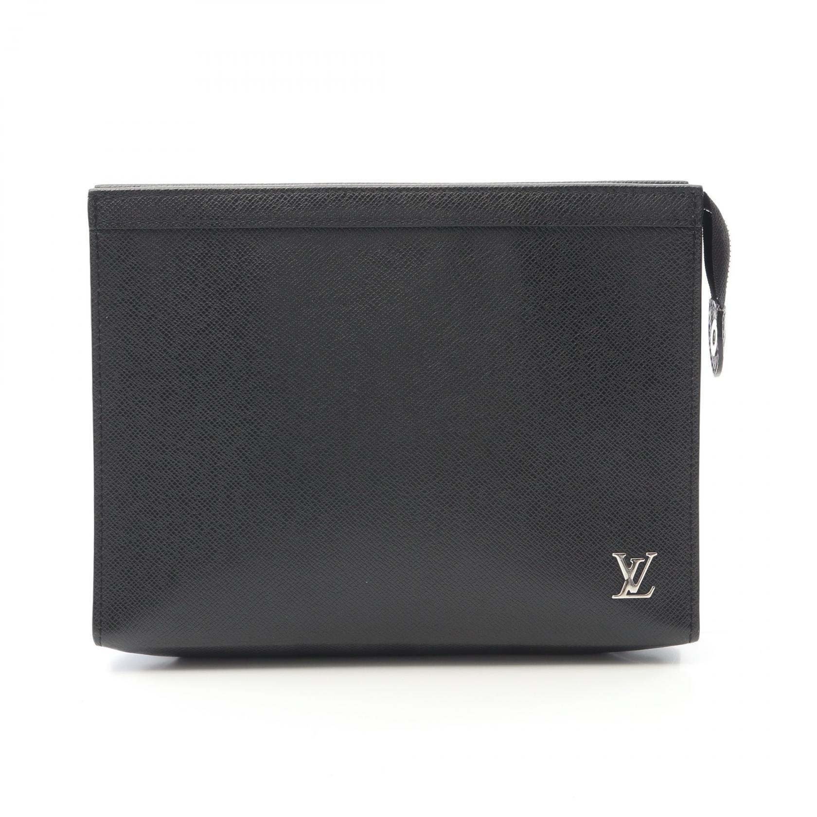 ルイ・ヴィトン LOUIS VUITTON ポシェット ヴォワヤージュ セカンドバッグ クラッチバッグ バッグ レザー タイガ ノワール メンズ ブラック系 M30450 【中古】