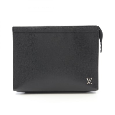 ルイ・ヴィトン LOUIS VUITTON ポシェット ヴォワヤージュ セカンドバッグ クラッチバッグ バッグ レザー タイガ ノワール メンズ ブラック系 M30450 【中古】