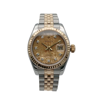 ROLEX ロレックス デイトジャスト ダイヤモンド 10P 26mm SSxK18YG コンピューター文字盤 Z番 腕時計 179173G ステンレススチール K18イエローゴールド ゴールド レディース【中古】