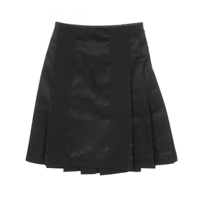 プラダ PRADA プリーツ スカート 衣料品 ボトムス ナイロン レディース ブラック系 【中古】