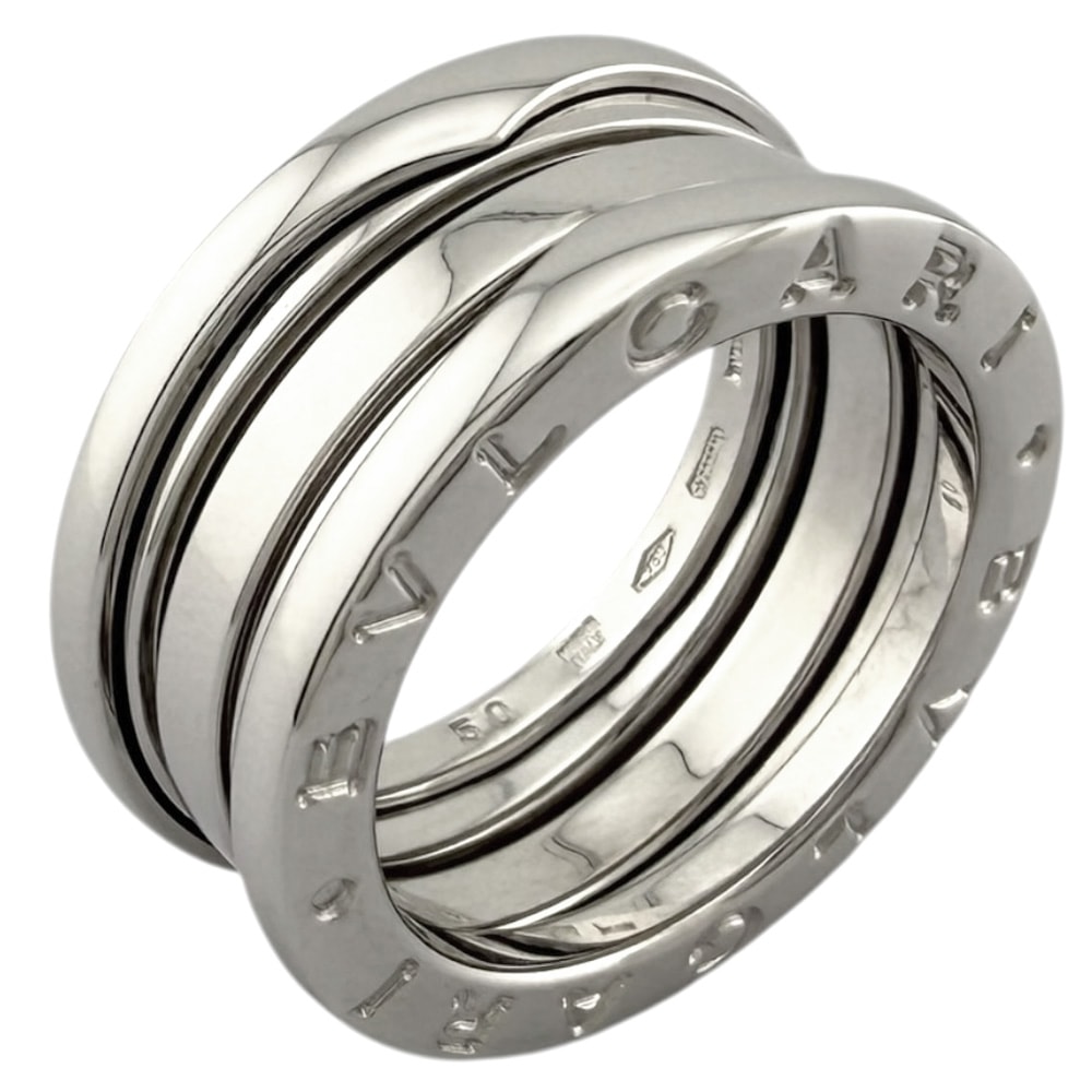 ブルガリ B-zero.1 ビーゼロワン 3バンド リング 指輪 9.5号 18金 K18ホワイトゴールド レディース BVLGARI  中古