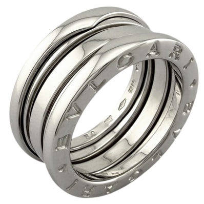 ブルガリ B-zero.1 ビーゼロワン 3バンド リング 指輪 9.5号 18金 K18ホワイトゴールド レディース BVLGARI 中古
