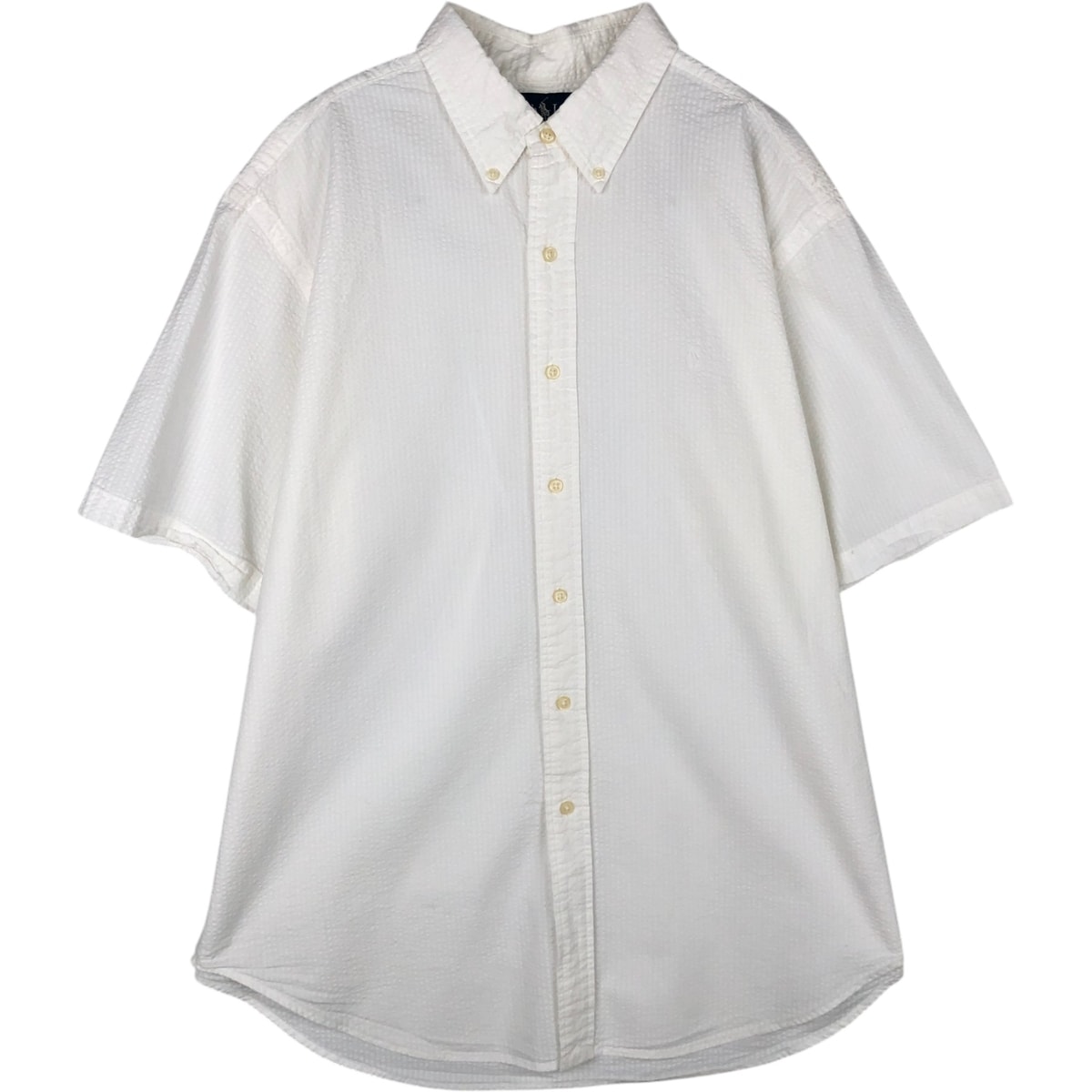 古着 ラルフローレン Ralph Lauren CLASSIC FIT クラシックフィット シアサッカー 半袖 ボタンダウンシャツ メンズXL相当/eaa633133