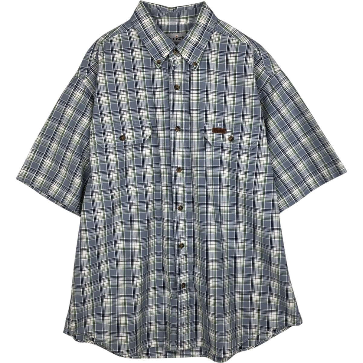 古着 カーハート Carhartt チェック柄 ボタンダウン 半袖 ワークシャツ メンズXL相当/eaa632751