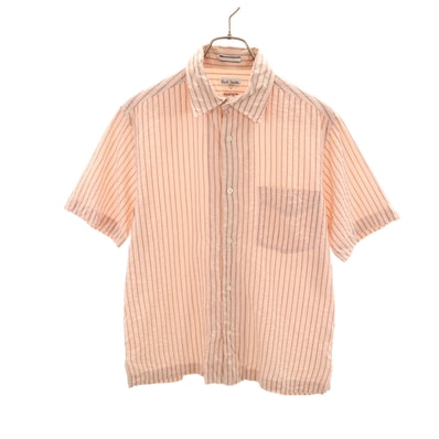 Paul Smith LONDON ポールスミスロンドン ストライプ柄 半袖 シアサッカー シャツ M ピンク