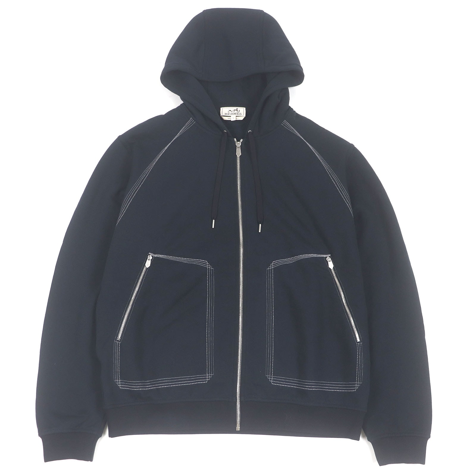 極美品 エルメス
 パーカー Piqures cinetiques ネイビー メンズ L