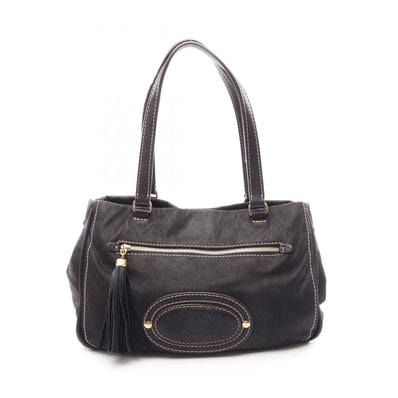 ロエベ LOEWE マドリード アナグラム ハンドバッグ バッグ レザー レディース ブラック系 【中古】