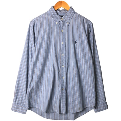 古着 ラルフローレン Ralph Lauren CUSTOM FIT 長袖 ボタンダウンストライプシャツ メンズL相当/eaa575509