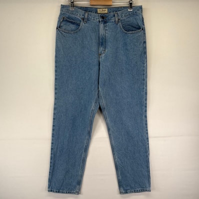 古着 エルエルビーン L.L.Bean デニム パンツ ストレート 5ポケット ジーパン ジーンズ W36L32 ブルー系 メンズ