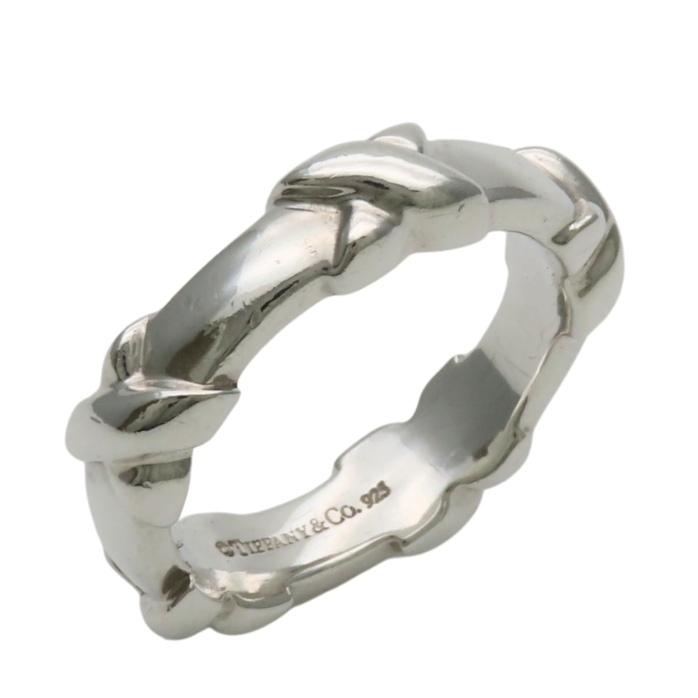 【中古】 ティファニー リング・指輪 シグネチャー シルバー925 約3.8g シルバー アクセサリー レディース 女性 TIFFANY&Co.