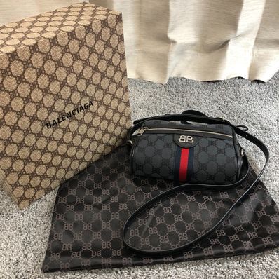 GUCCI x BALENCIAGA The Hacker Camera Bag Canvas Jacquard "Black"