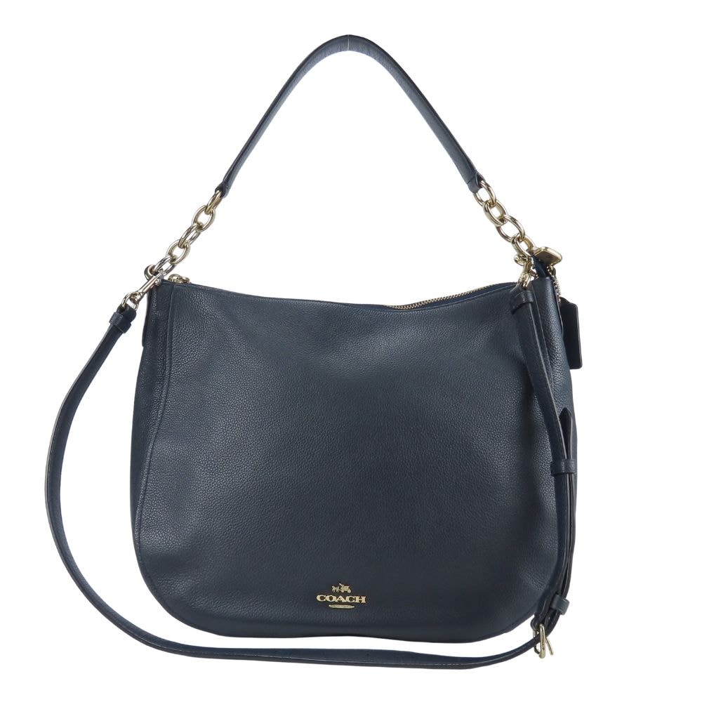 【中古】 コーチ ショルダーバッグ 58036 レザー ネイビー 2WAY 斜め掛け 肩掛け シンプル レディース 女性 COACH