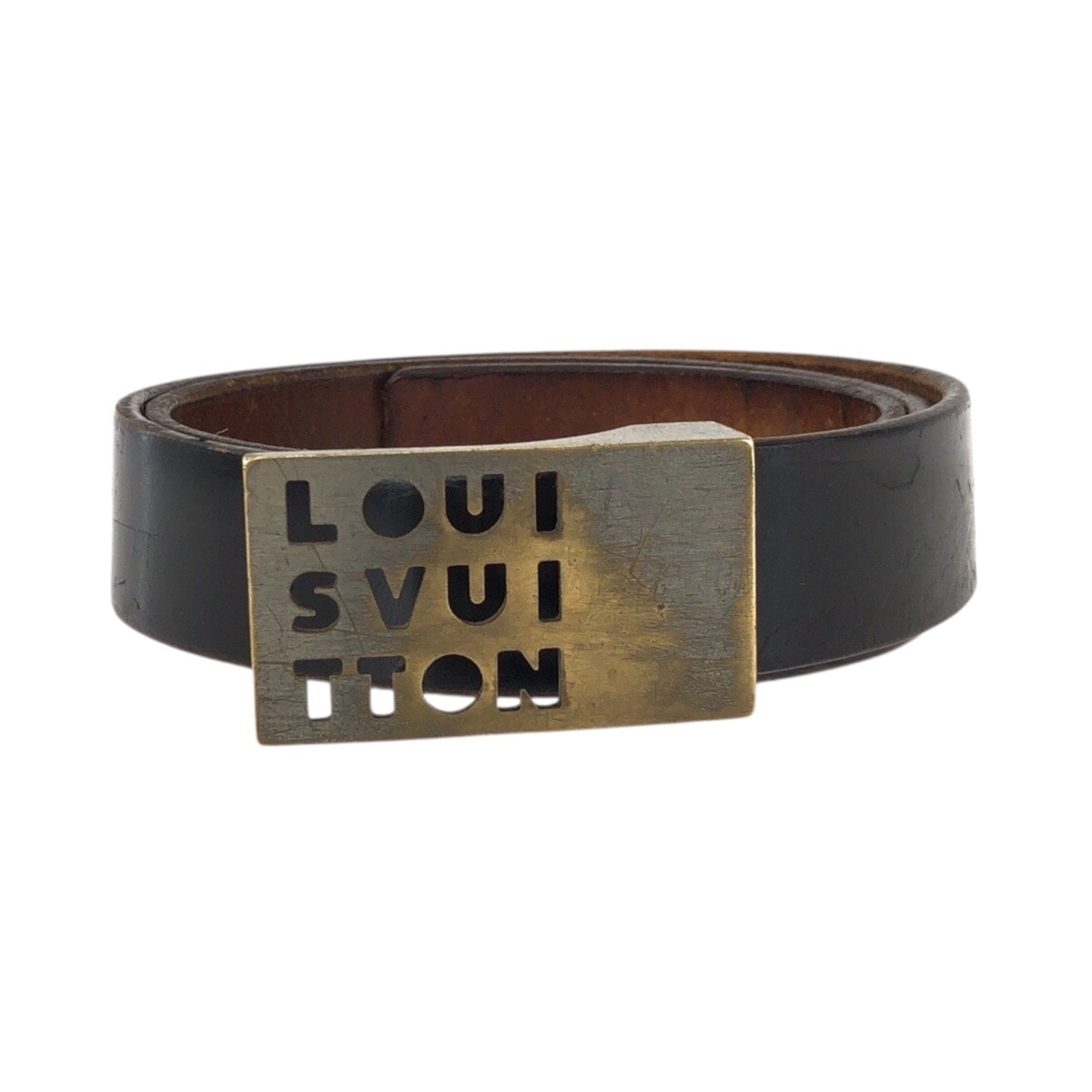 LOUIS VUITTON ルイヴィトン サンチュール LST 80cm/32インチ ブラウン ゴールド金具 レザー ベルト 男女兼用 603392 【中古】
