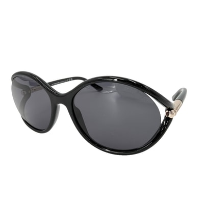 TOM FORD トムフォード サングラス 眼鏡 アイウェア TF1090 ブラック 黒 ゴールド金具 メンズ 美品【中古品】