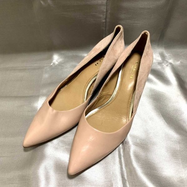 COACH コーチ★サイズ36.5★ヒール サンダル★ピンク◆is8-14