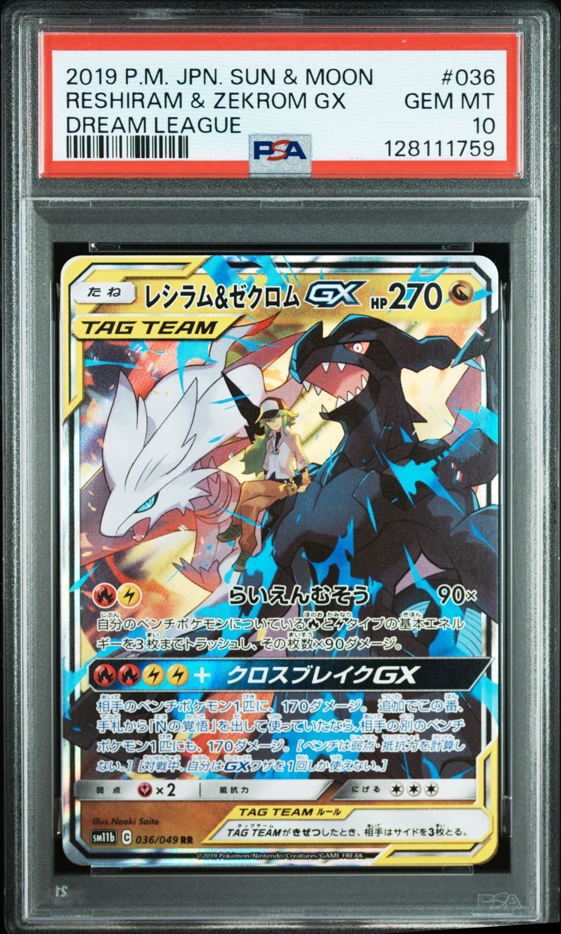 レシラム&ゼクロムGX (N) RR[SM11b 036/049](強化拡張パック「ドリームリーグ」)
