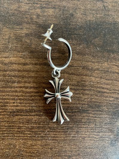 Chrome Hearts Hoop CH Cross Earrings "Silver"