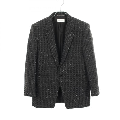 サンローランパリ SAINT LAURENT PARIS 総柄 テーラードジャケット 衣料品 アウター ウール メンズ グレー系 660071 【中古】