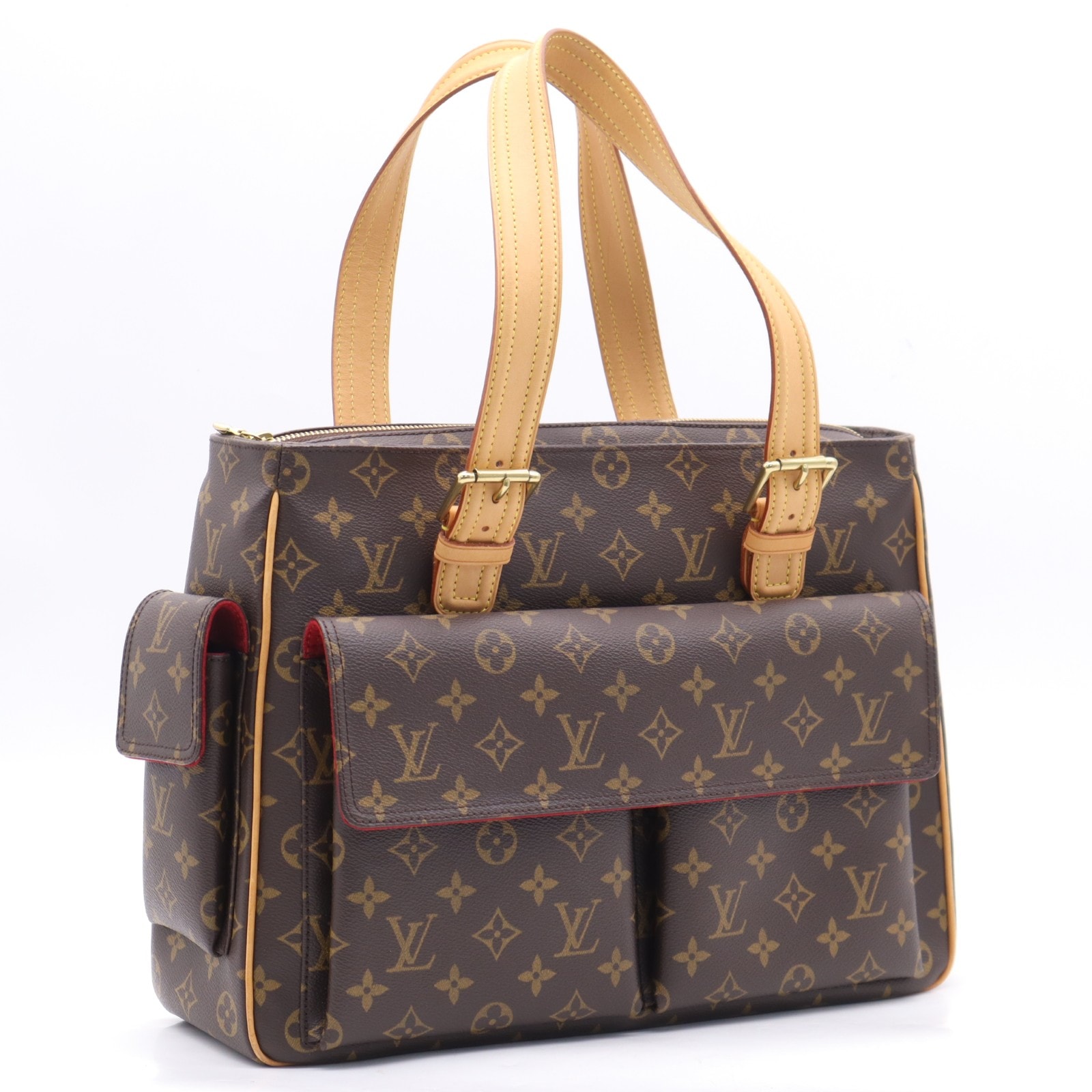 美品 LOUIS VUITTON ルイ・ヴィトン モノグラム ミュルティプリ シテ M51162 ハンドバッグ ブラウン ベージュ コーティングキャンバス レザー レディース