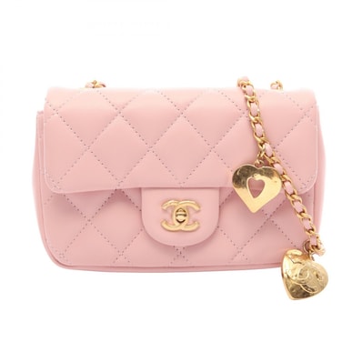 シャネル CHANEL ミニマトラッセ ショルダーバッグ バッグ ラムスキン(羊革) レディース ピンク系 AS3456 【中古】