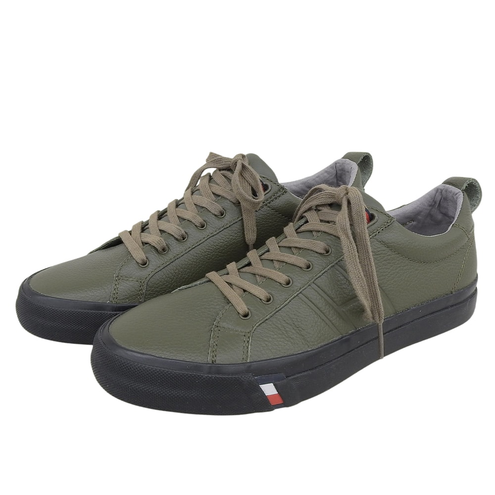 トミーヒルフィガー 美品 レザー ローカットスニーカー シューズ メンズ カーキ 25cm FM0FM02373 40(EU)