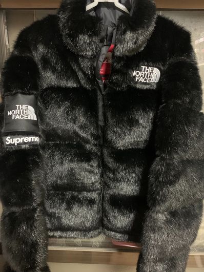 Supreme x The North Face Faux Fur Nuptse Jacket "Black"