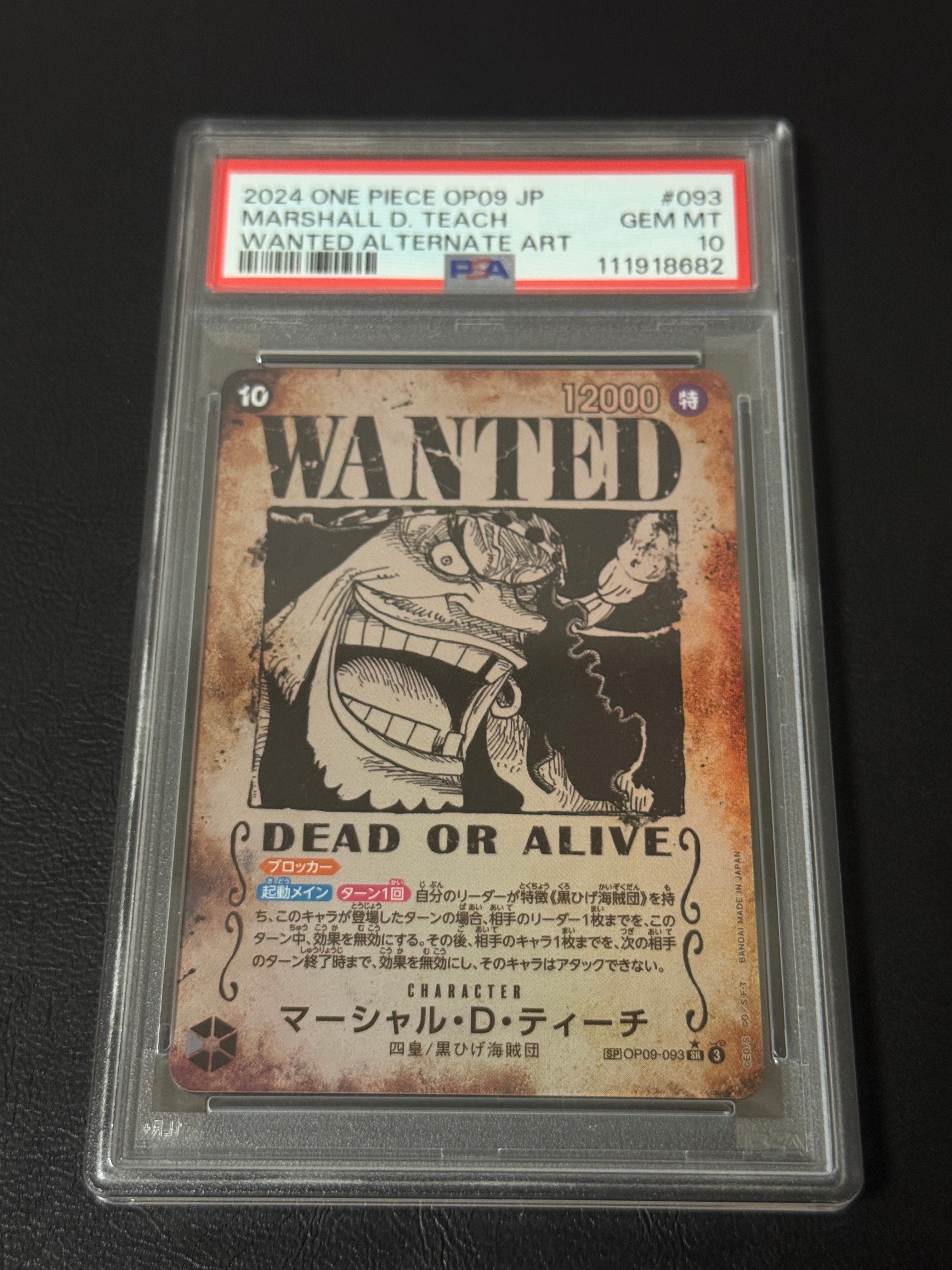 PSA10】マーシャル・D・ティーチ：手配書 SR-SPC [OP09-093