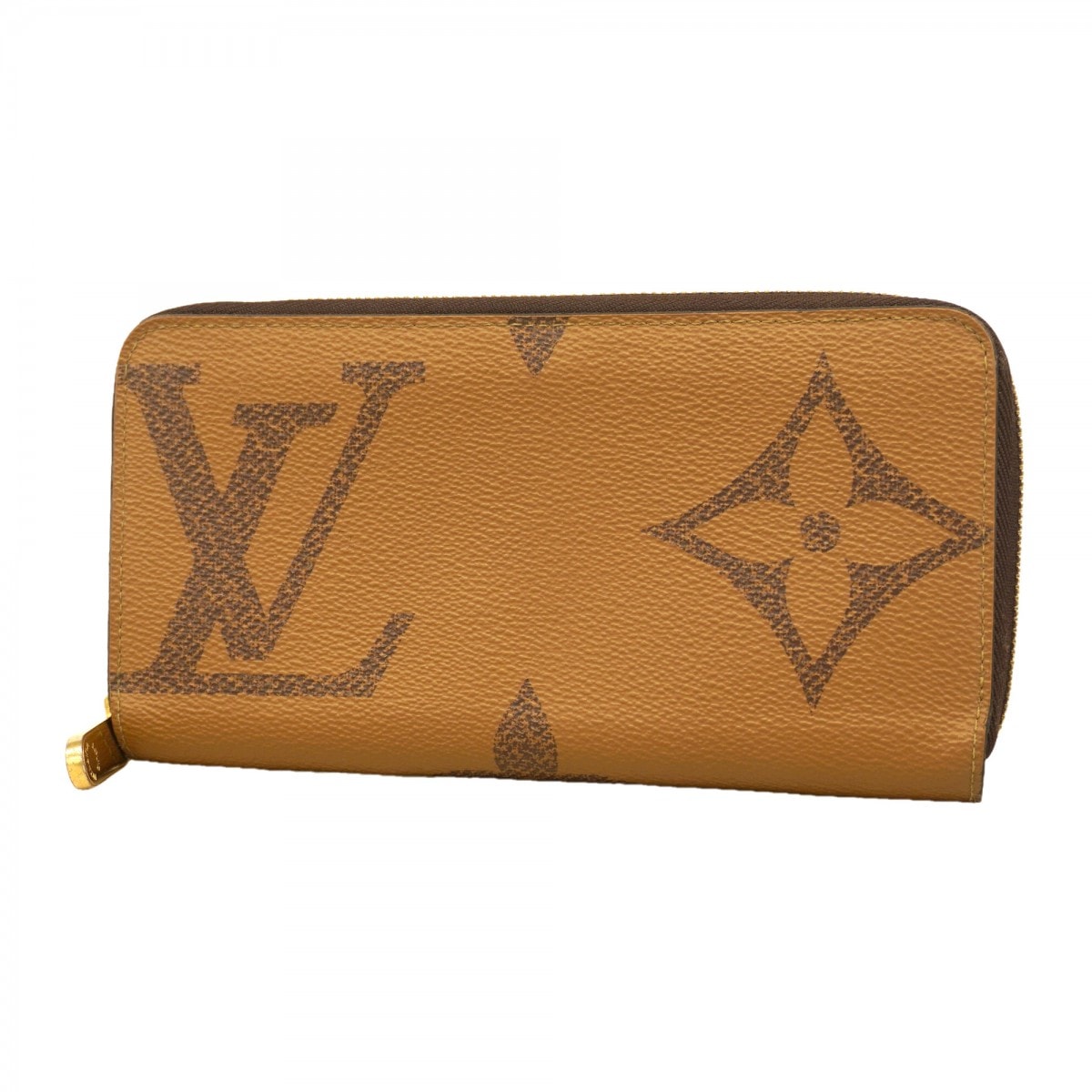 【6dc2631】ルイヴィトン 長財布 モノグラム・ジャイアント リバース ジッピーウォレット M69353 ブラウン【中古】レディース