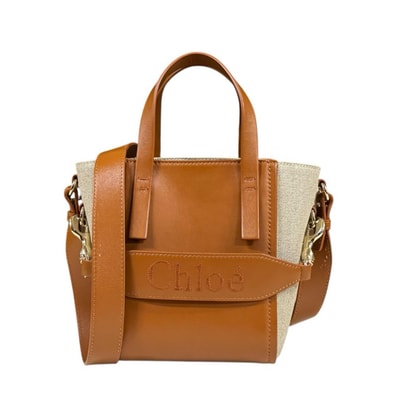 クロエ クロエセンス スモールトート ショルダーバッグ レザー CHC23AS425L16 247 ブラウン レディース Chloe 中古