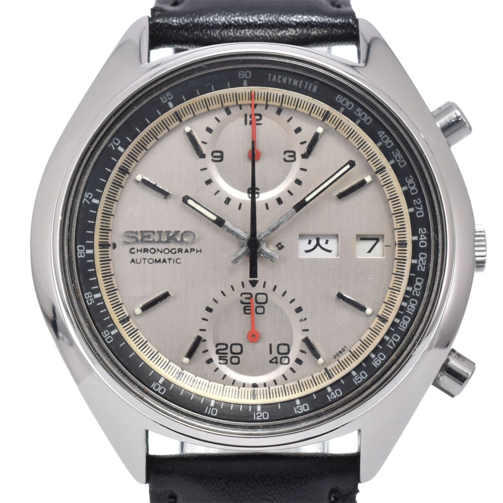 セイコー SEIKO 6138-8000 ヴィンテージ クロノグラフ デイデイト シルバー 自動巻き メンズ 良品 腕時計 N#151186