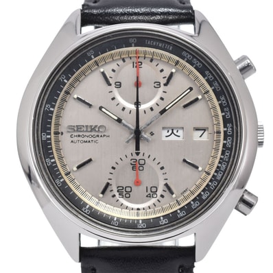 セイコー SEIKO 6138-8000 ヴィンテージ クロノグラフ デイデイト シルバー 自動巻き メンズ 良品 腕時計 N#151186