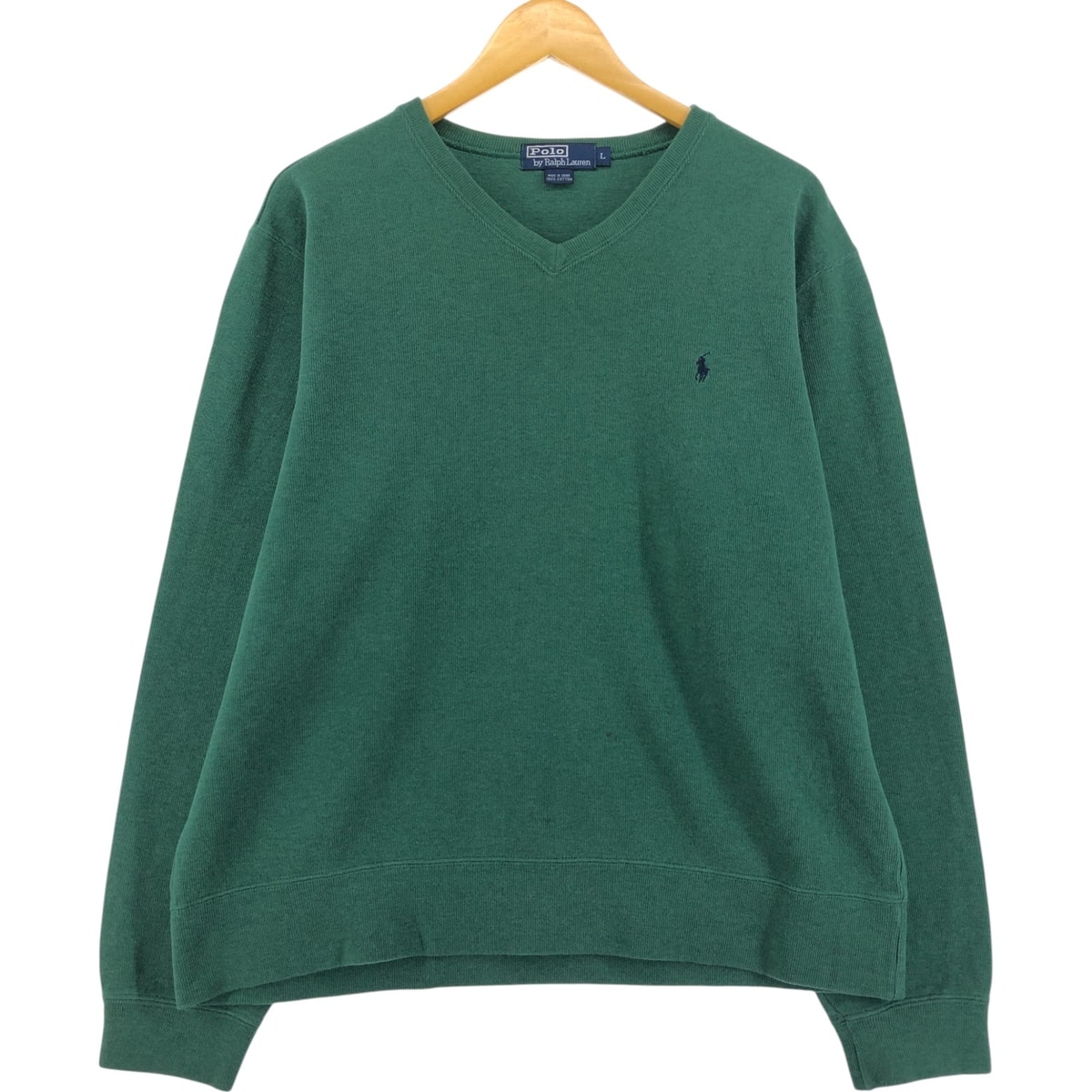 古着 ラルフローレン Ralph Lauren POLO by Ralph Lauren Vネック ワンポイントロゴスウェットシャツ トレーナー メンズL相当/eaa526469 【中古】 【250401】/eaa526469