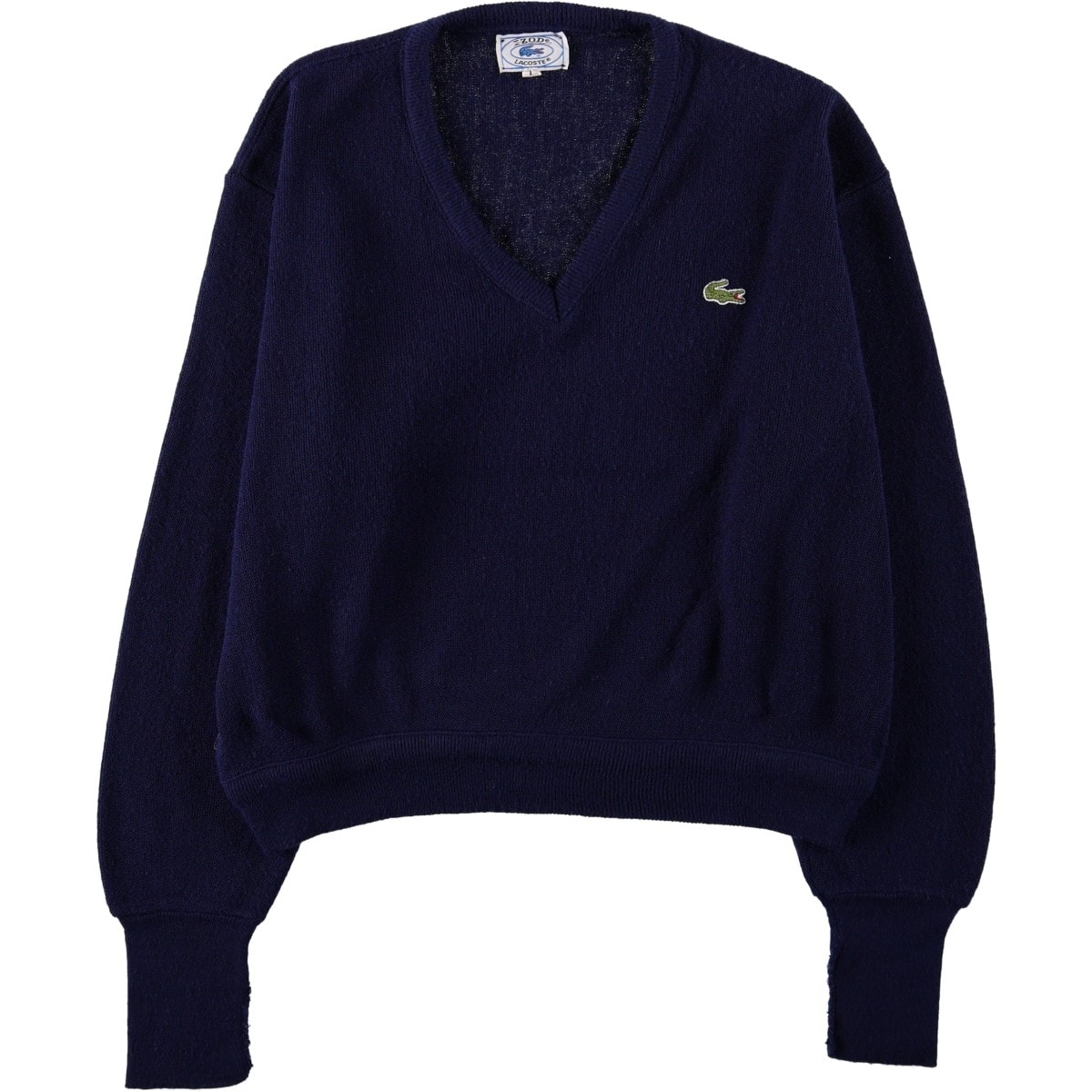古着 70~80年代 ラコステ LACOSTE IZOD Vネック アクリルニットセーター レディースL相当 ヴィンテージ/eaa679845
