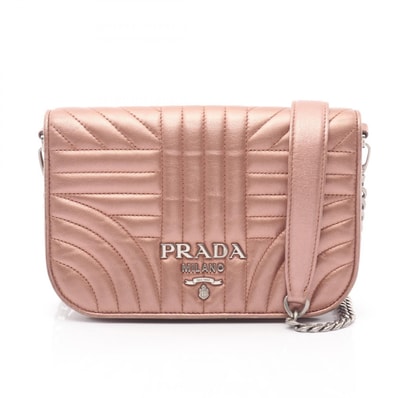プラダ PRADA NAPPA IMPUNTURE ショルダーバッグ バッグ レザー レディース ピンク系 【中古】